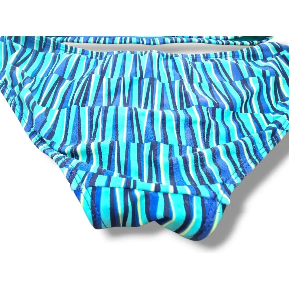 Old Navy Girls XL 14 Tankini Swimsuit Blue Geo Stripe